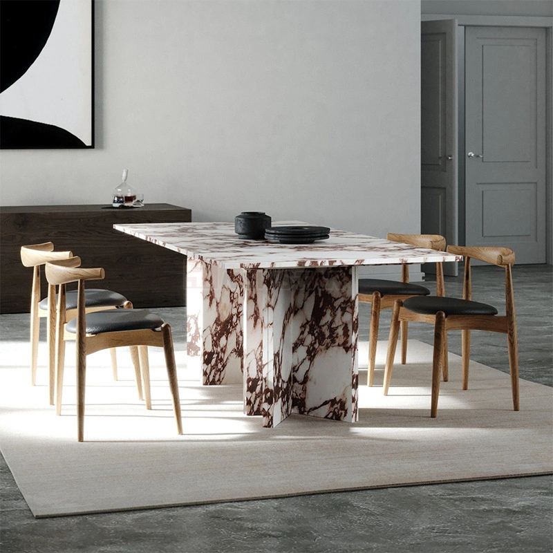 Newstar Minimalist Luxury Home Furniture Marble Dining Table Restaurant Table Calacatta Gold Dining Table