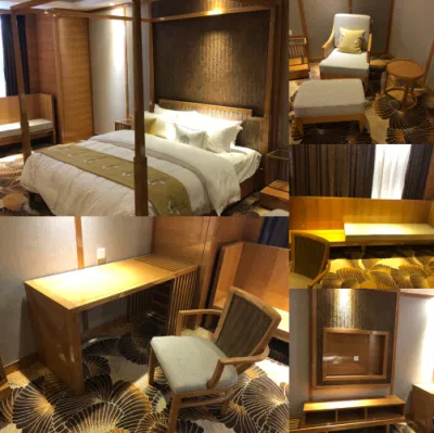 Foshan Factory Custom Made Modern Commercial Wooden Hotel Bedroom Living Room Rattan Furniture for 5 Star Hospitality Resort Villa Apartment Furniture