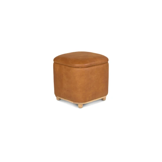 Hot Sale Storage Ottoman Living Room Furniture Round Leather Stool