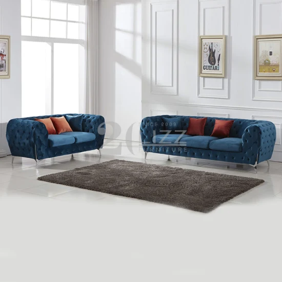 Commercial Luxury Chesterfield Velvet Fabric Sofa Chair Furniture